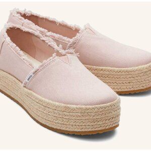 Valencia Pink Canvas Platform Espadrille 11 Women's